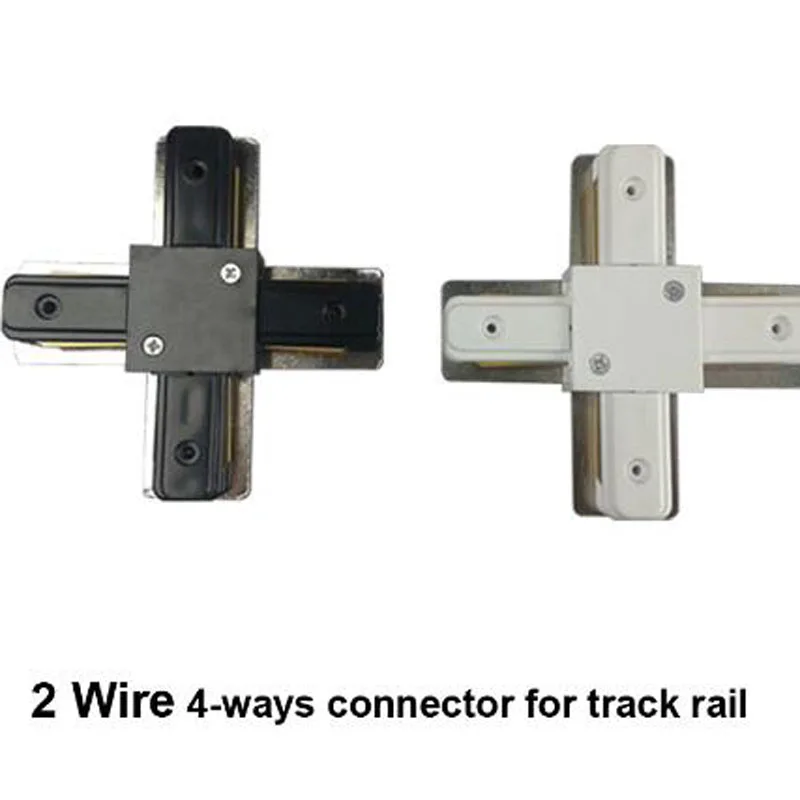 

Fanlive 10pcs/lot 2 Wire 4 Way Track Light Connector + Corner Connectors Track Fitting Track Rail Light Led Track Rail Connector