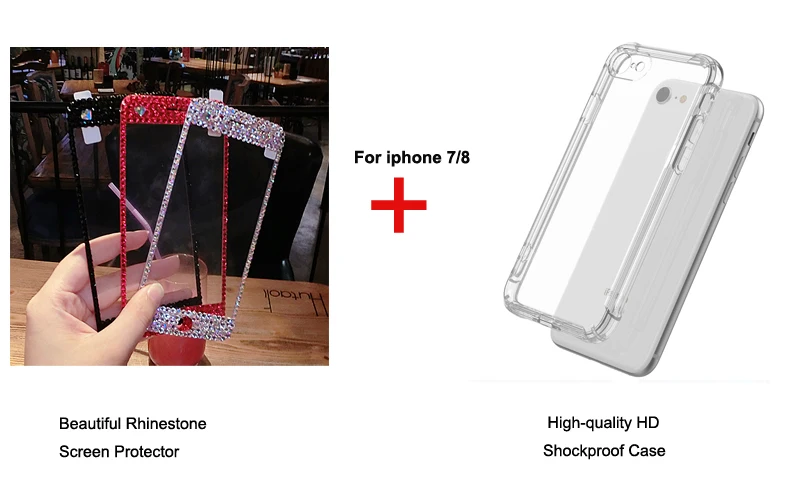 Противоударный силиконовый чехол для телефона со стразами защита экрана из
