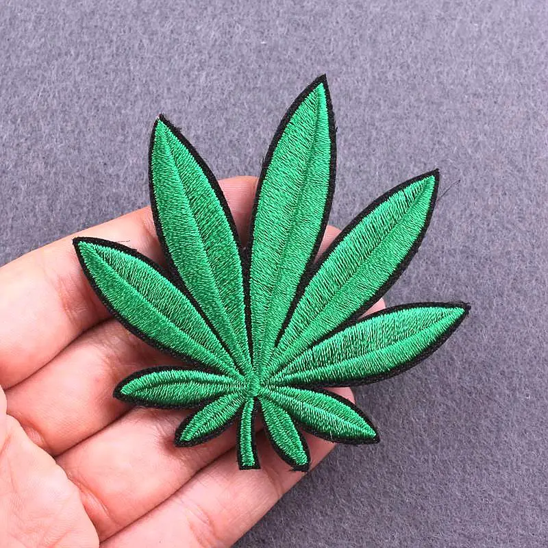 Зеленое растение (Размер: 7x7 см) нашивка для одежды железные на вышитые нашивки