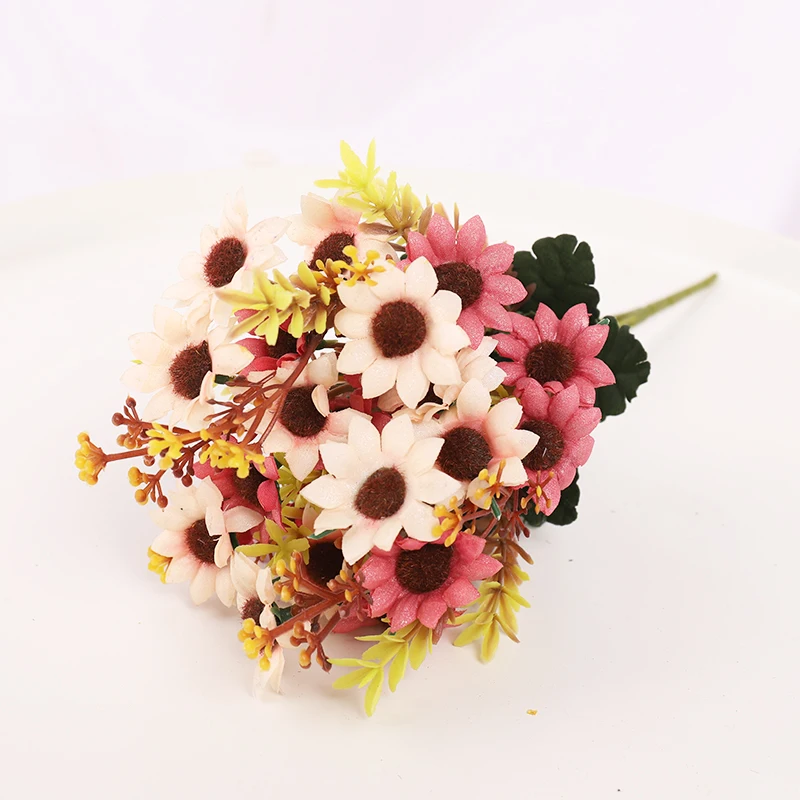 Искусственные цветы ромашки розовые высокое качество украшения для дома