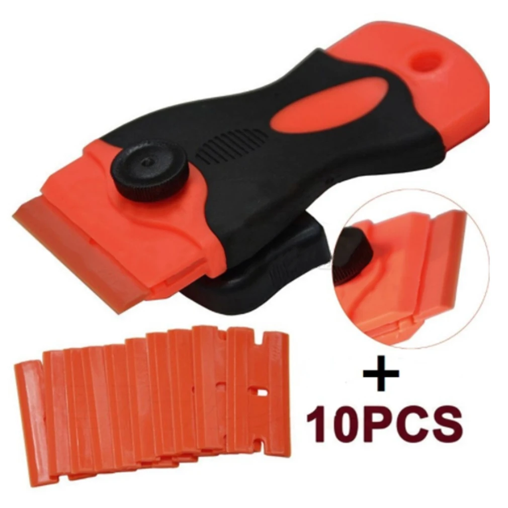 

Car Squeegee Vinyl Film Stickers Scraper Covers Tool Plastic Scraper & Steel Blades Knife Tinting Tools+10pcs Plastic Blade