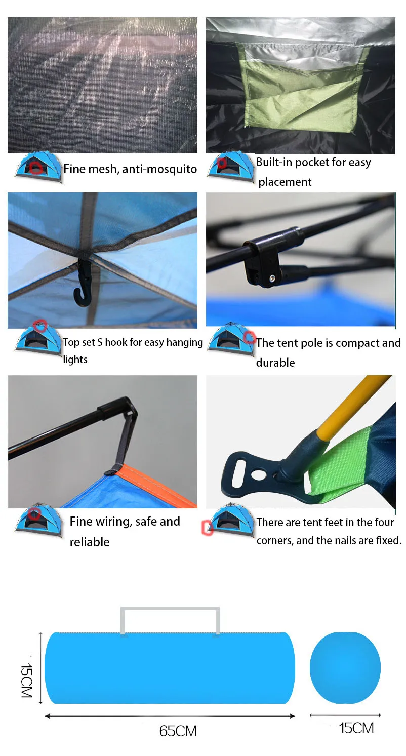 Палатка на двоих Открытый спортивный инвентарь Кемпинг Автоматический
