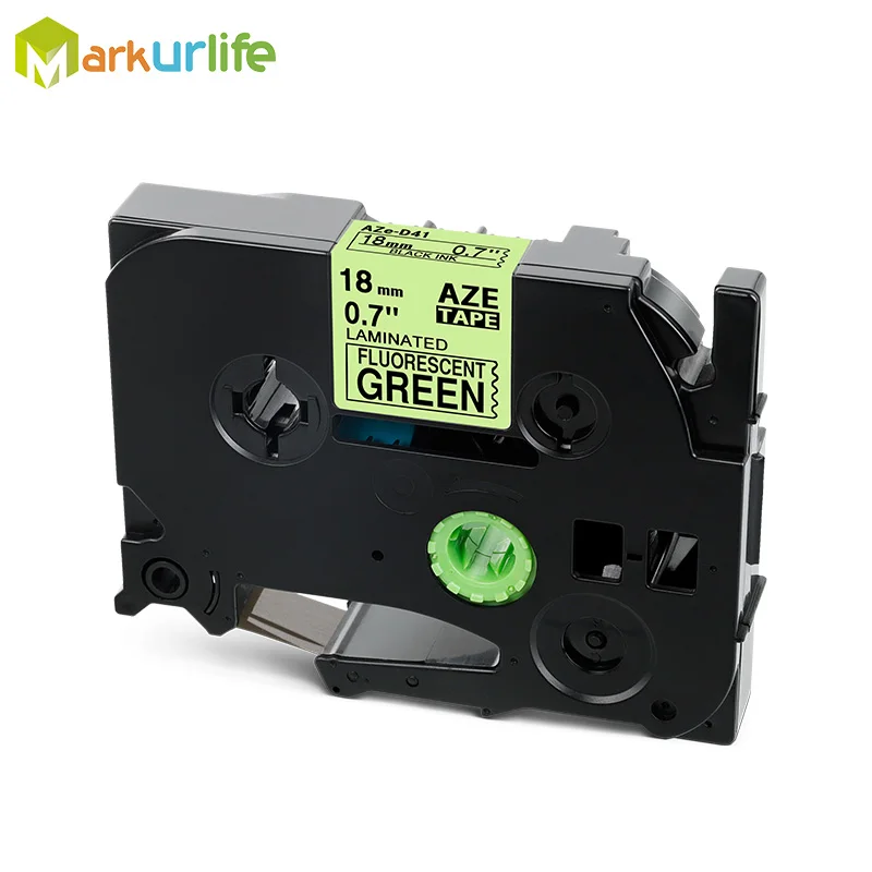 Black on Green Многоцветный совместимый Ламинированный tze 241 tze241 18 мм черный на белой ленте TZe-241 tz-241 для принтера brother p-touch TZE-141 - Цвет: Black on Green