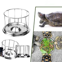 multifunctional stainless steel turtle basin food dispenser feeder bowl feeding tool reptile pet supply turtle water dish