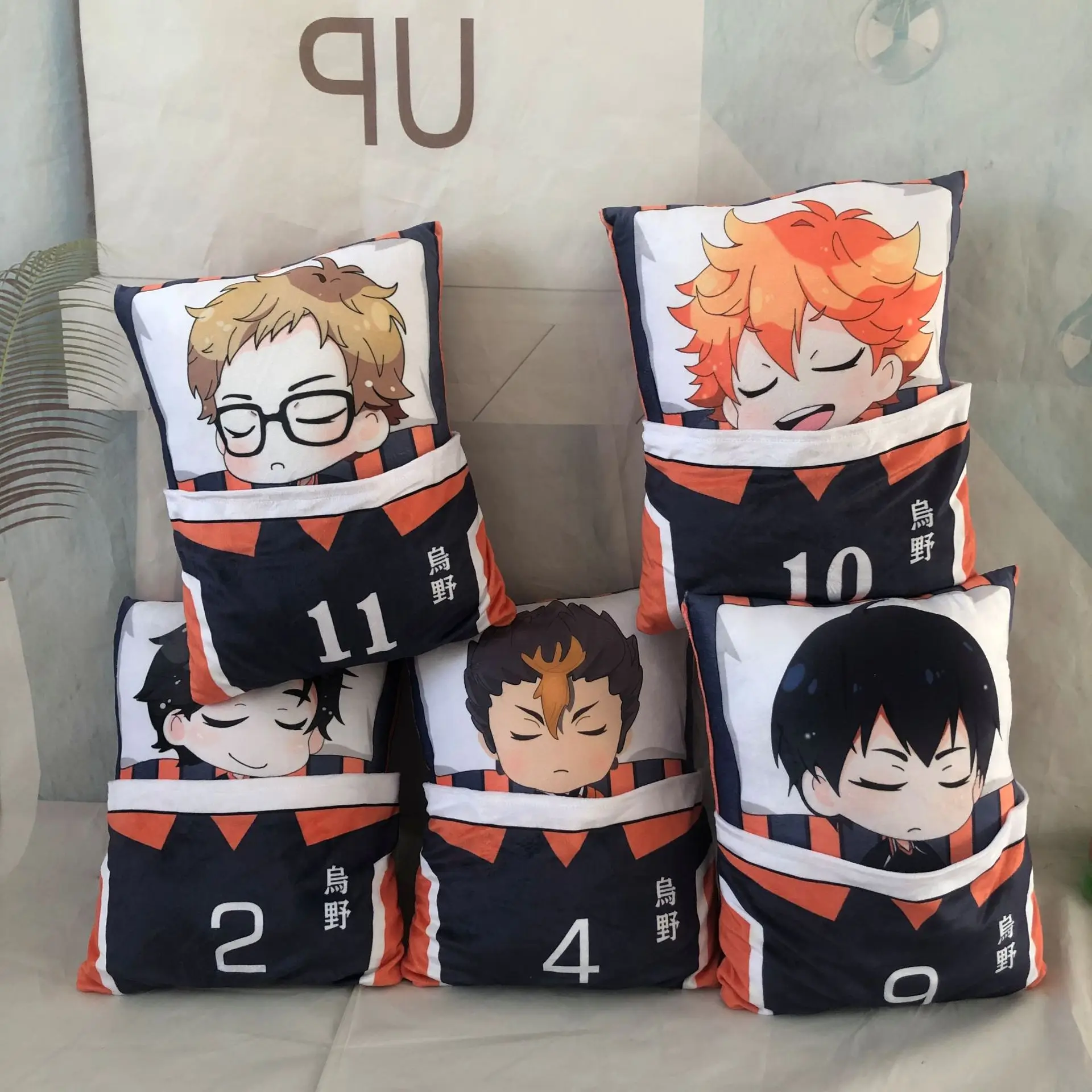 Cartoon Sleeping Haikyuu Toy Hinata Shoyo Tobio Kageyama Pillow Cute Daichi Sawamura Dolls Soft Plushies Gifts For Kids Fans | Игрушки и