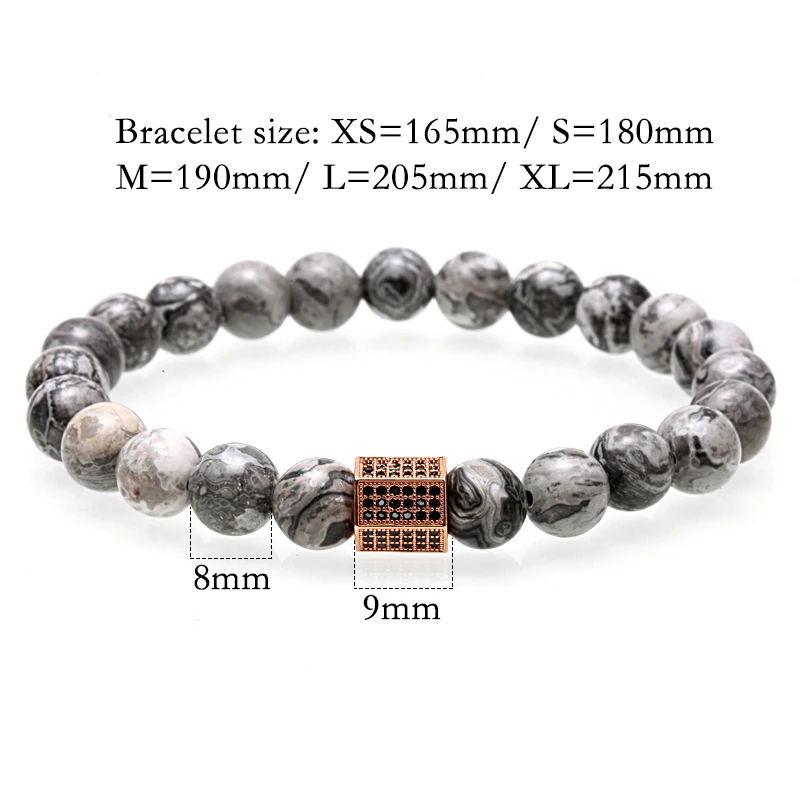 Мужской браслет/камень/браслет 8 мм натуральный камень Лавовая бусина из бисера