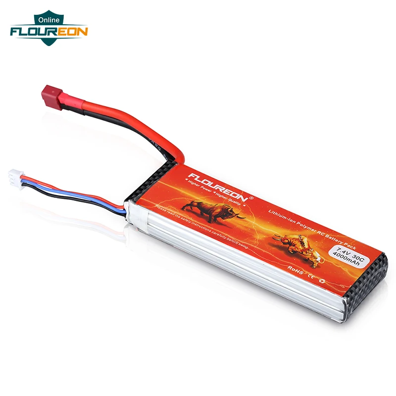 Floureon RC игрушка Батарея 2s1p 30C батарея 7 4 в 4000 мАч разъем типа deans LiPo для eader BX