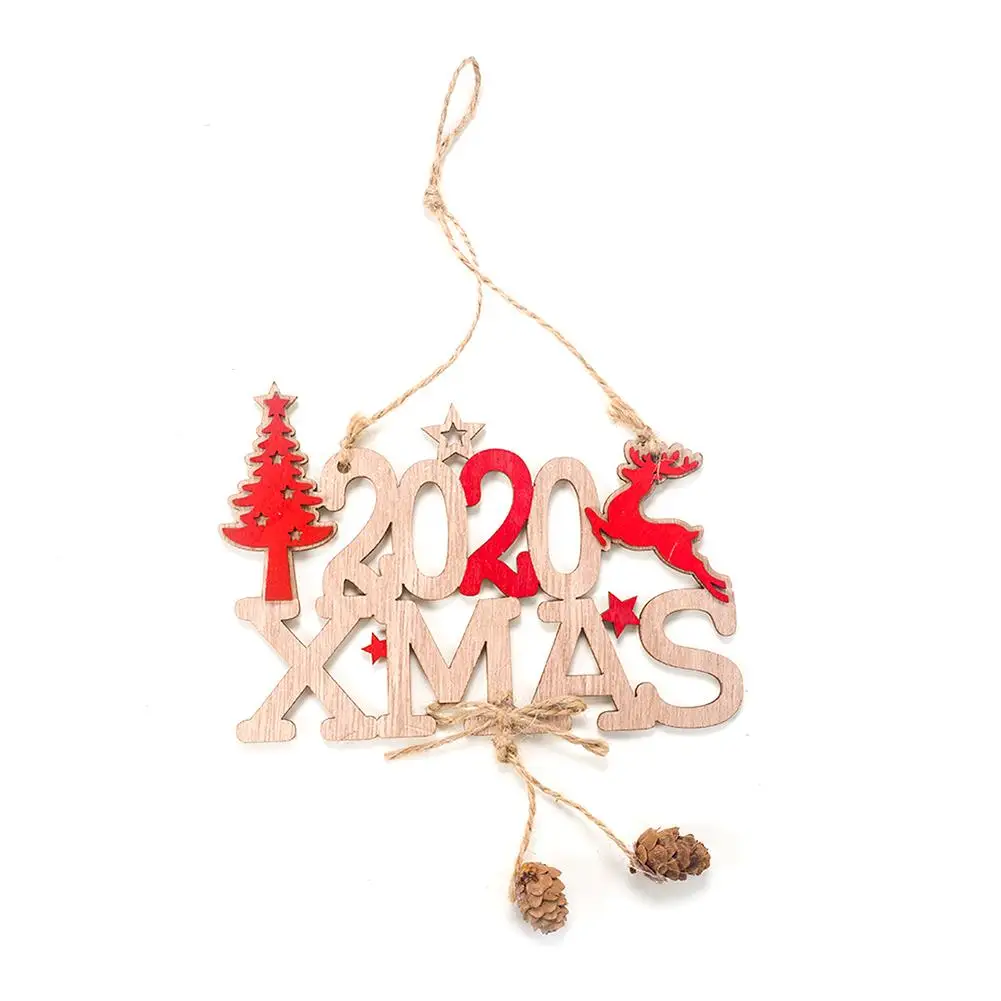 2020 Рождественская елка пеньковая деревянная подвеска со знаком креативное