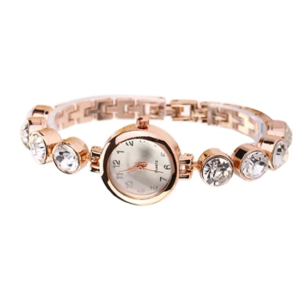 Часы-браслет женские кварцевые со стразами модные люксовые наручные в стиле рок -