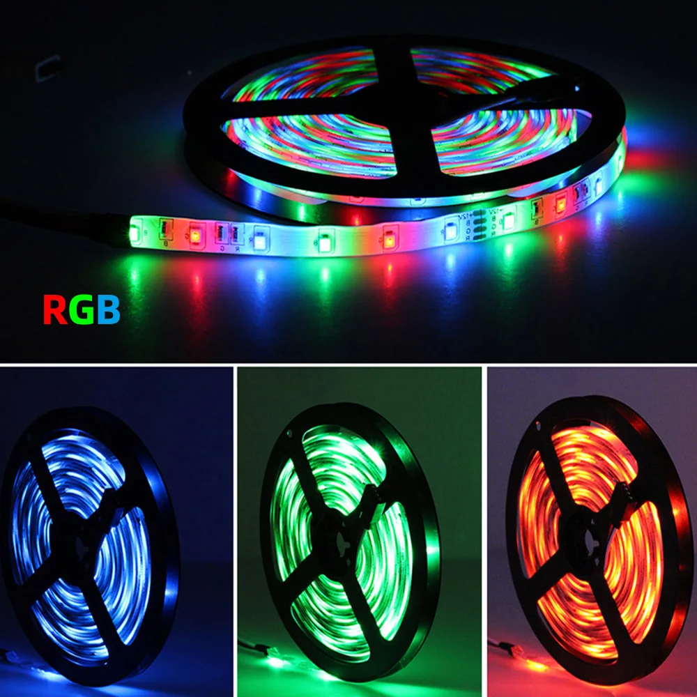 RGB Светодиодная лента 5 м 300 светодиодный s светодиодная лента световой полосы 12 В 2A Fiexble свет рождественский Настольный Декор лампа для ТВ фоновое освещение