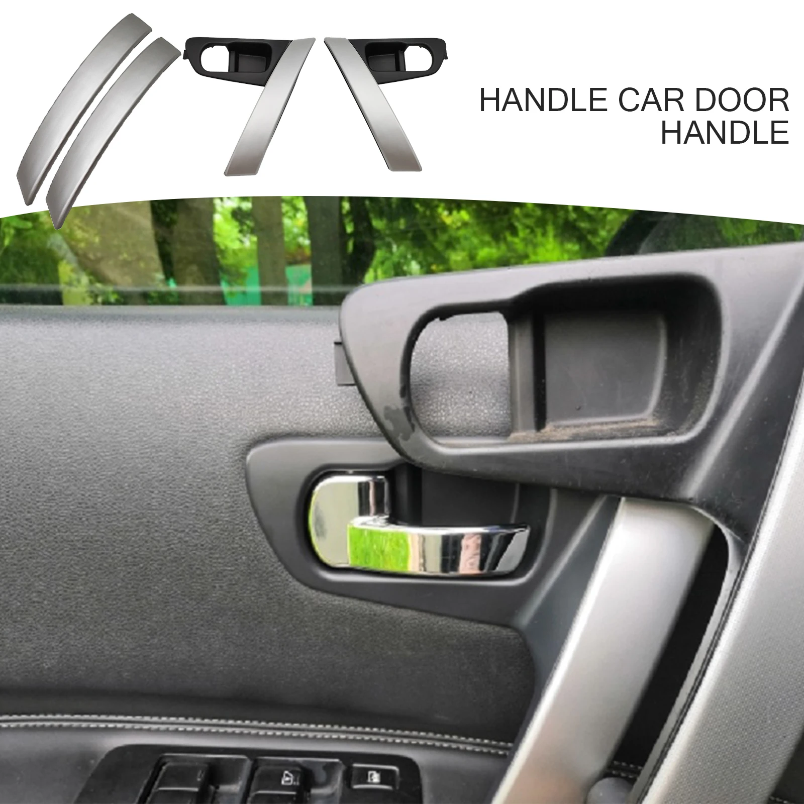 

2Style Silver Color Car Interior Door Handles Interior Parts For Nissan Qashqai 2008 2009 2010 2011 12 13 14 2015 Car Accessorie