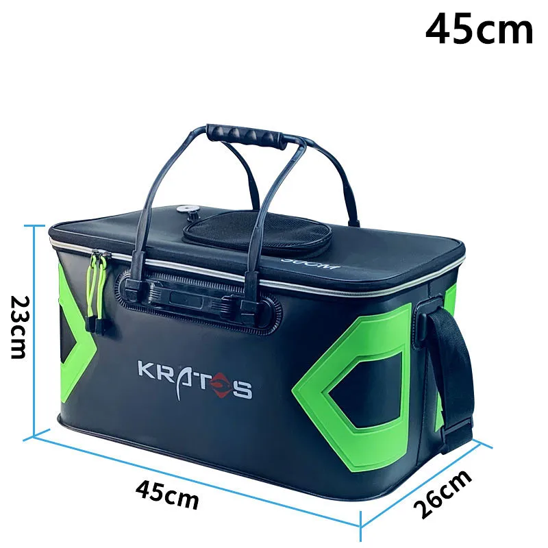 Green 45cm Многофункциональное ведро для рыбы складной утолщение Умывальник Для Путешествий Кемпинг Пешие прогулки - Цвет: Green 45cm