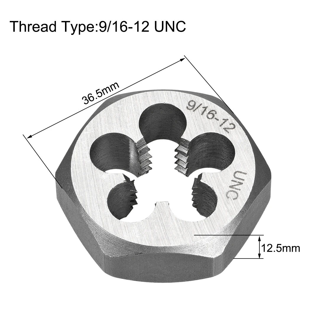 

uxcell 9/16-12 UNC Hex Rethreading Dies, Carbon Steel Hexagon Taper Pipe Die, Accuracy Grade: 2A
