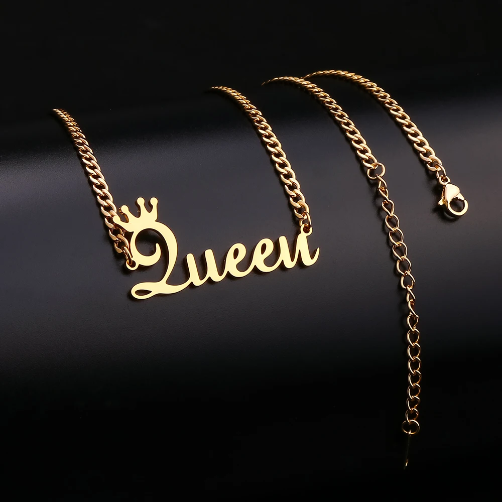 DOREMI персонализированное ожерелье из нержавеющей стали золотого цвета с именной