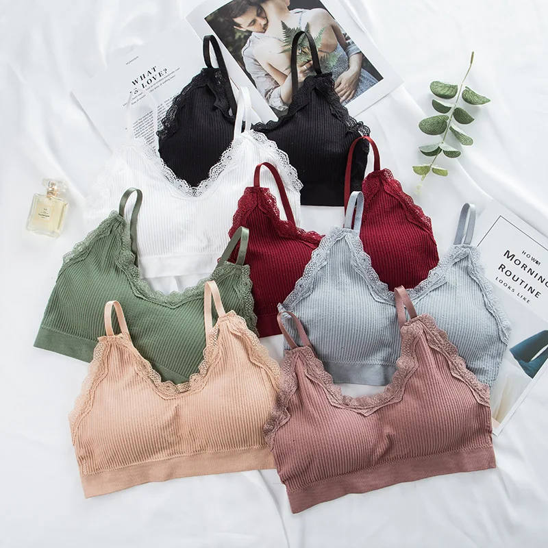 

Women Lace Lingerie Bras Fitness Padded Push Up Backless Tube Tops Seamless Tank Tops Underwear Solid Sensual Lingerie Bralette