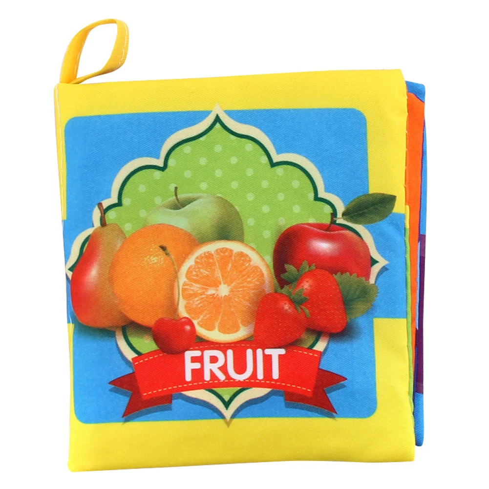 

Baby Soft Cloth Fabric Book Infant Early Learning Educational Toy Fruits Cognition Touch Rustle Book Intelligence Development