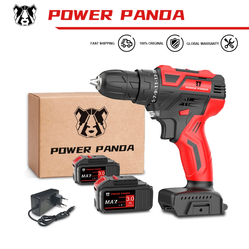 Мощность панда 21V Аккумуляторная дрель отвертка Мини Беспроводной драйвер