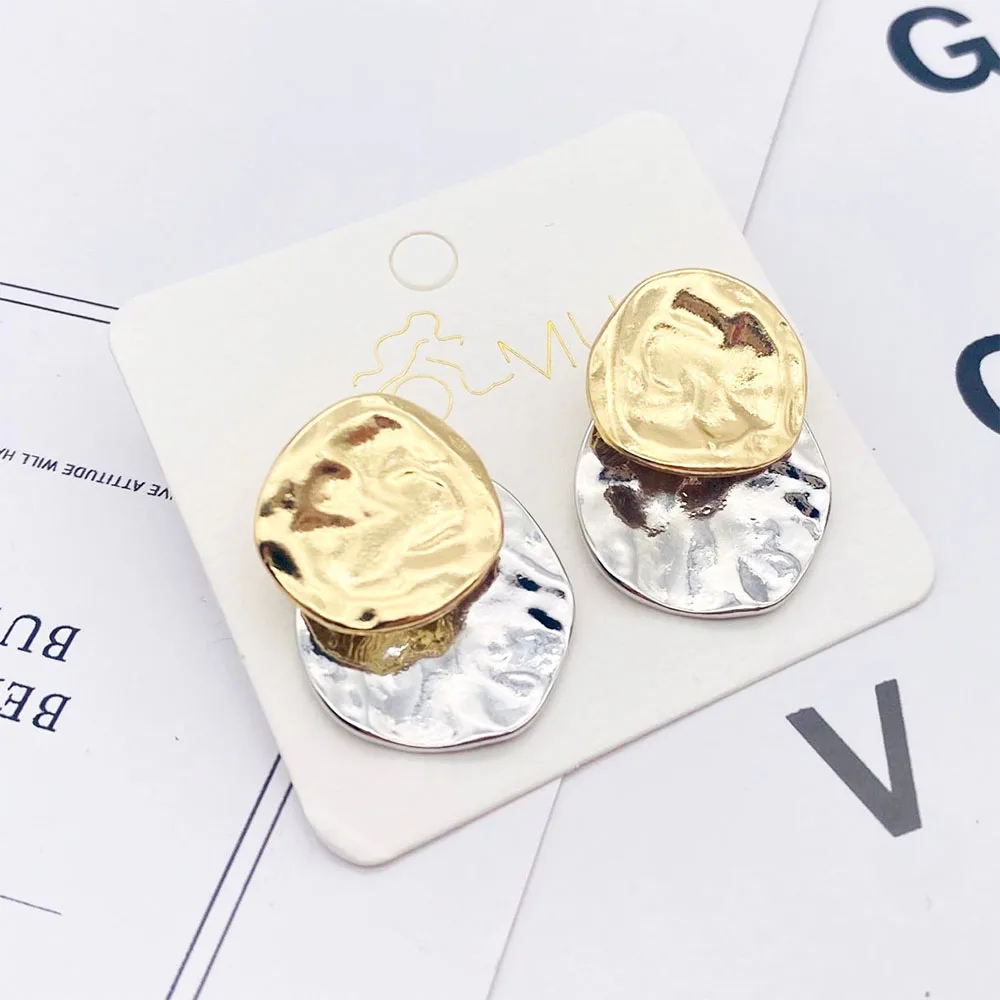 

Gold Color Metal Irregular Drop Earrings For Women 2021 Geometric Statement Earrings Fashion Jewelry Wedding Accessories
