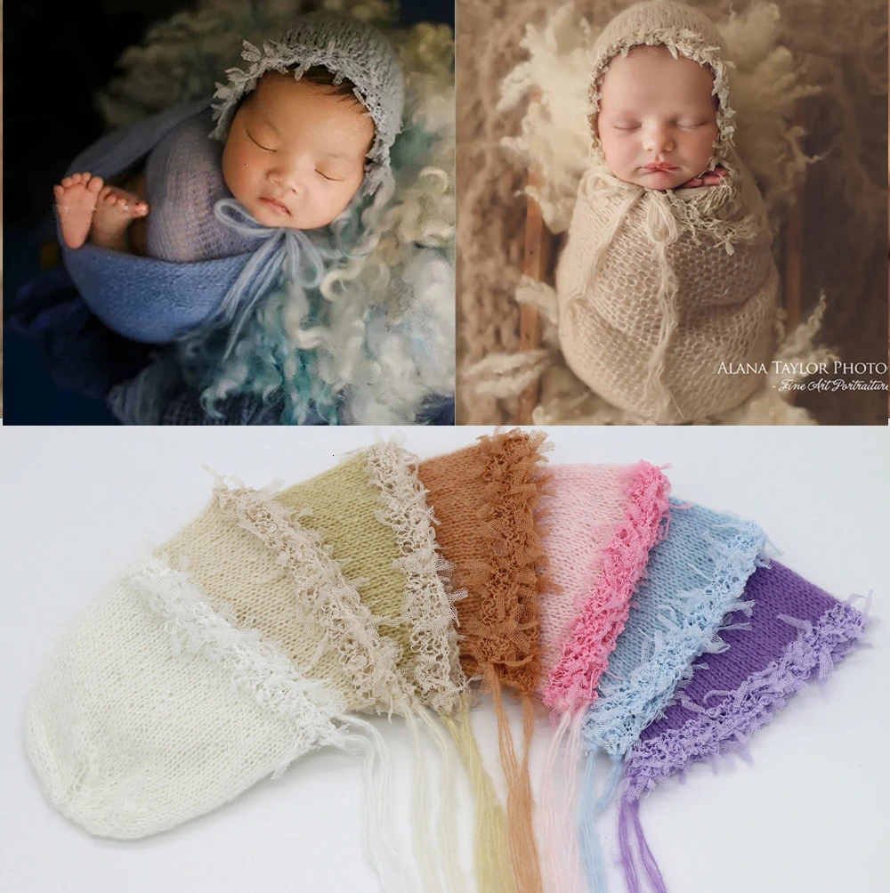 Newborn Photography Props Accessories Soft Mohair Hat Crochet Newborn Hats Baby Photo  Props Infant Baby Caps Hats Fotografia