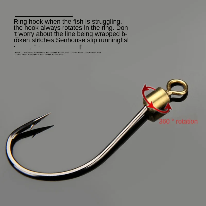 

Barbed Rotatable Fishing Hooks Sea Worm Carp Single Circle Hook Set Fly Fishing Accessories Fishing TackleCarbon Steel Fish Hook