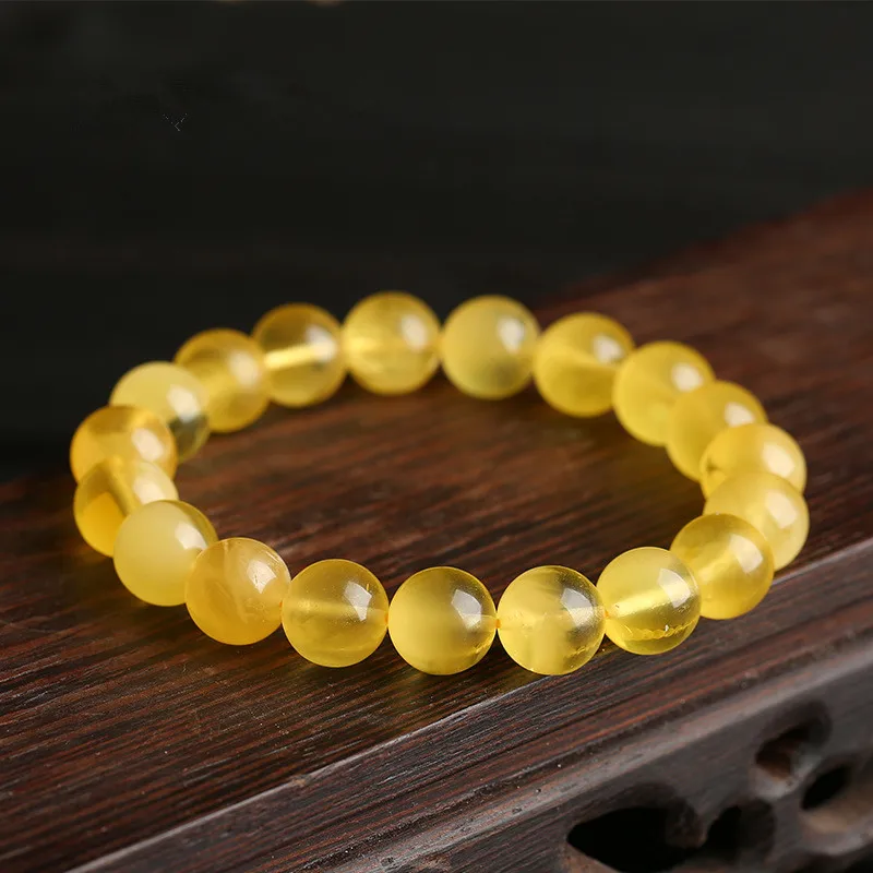 Натуральный янтаря бусы с пчелиным воском браслеты желтого цвета для мужчин и