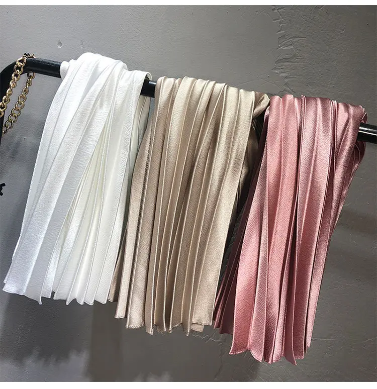 

2020 New High Quality Women Summer A-Line Pleated Skirt Stretch High Waist Women Long Skirt Female Jumper Women Midi Skirt Saia