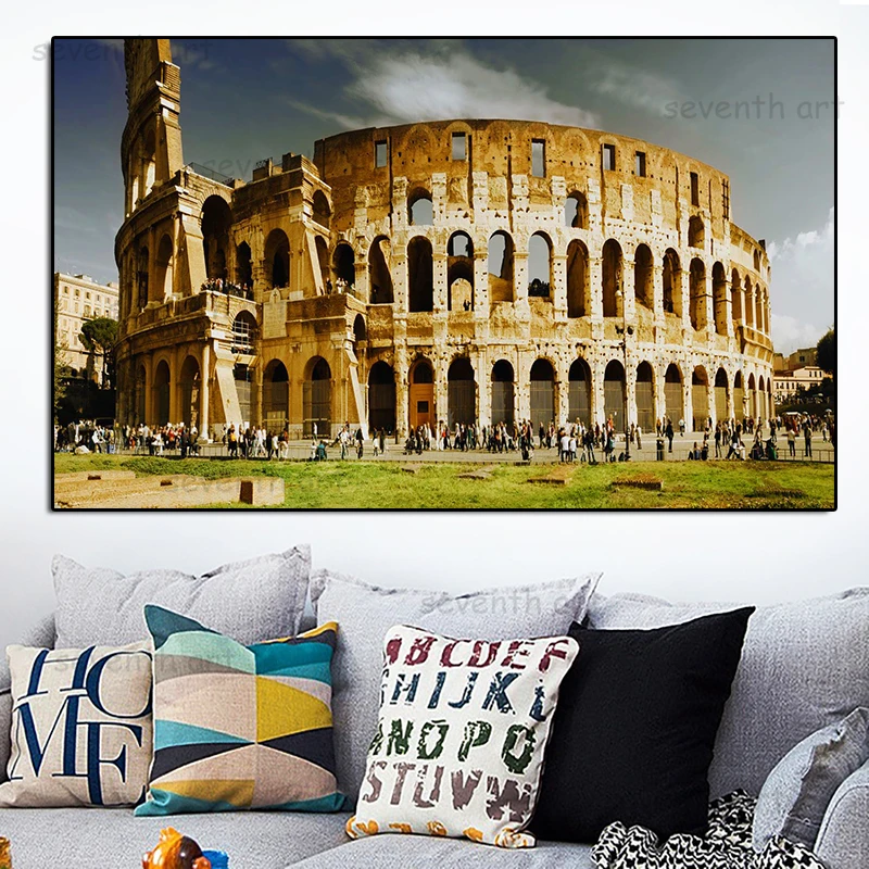 

Modern The Roman Colosseum Architecture Canvas Painting European Style Posters and Print ROME Wall Art Picture Living Room Decor