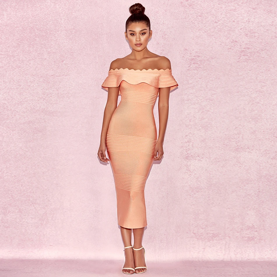 Женское облегающее платье без рукавов с воротником лодочкой оборками Клубные