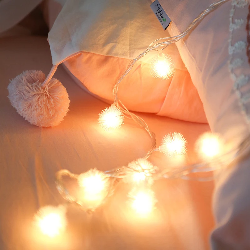 

20/40/80 LED Fairy String Light Hairy Ball Dandelion Special Christmas Deco Various Lengths For Home Party Indoor Light String