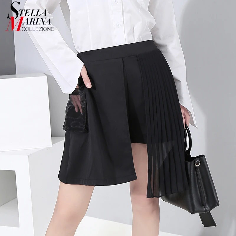 Новинка 2020 корейский стиль Женские однотонные черные шорты эластичная резинка