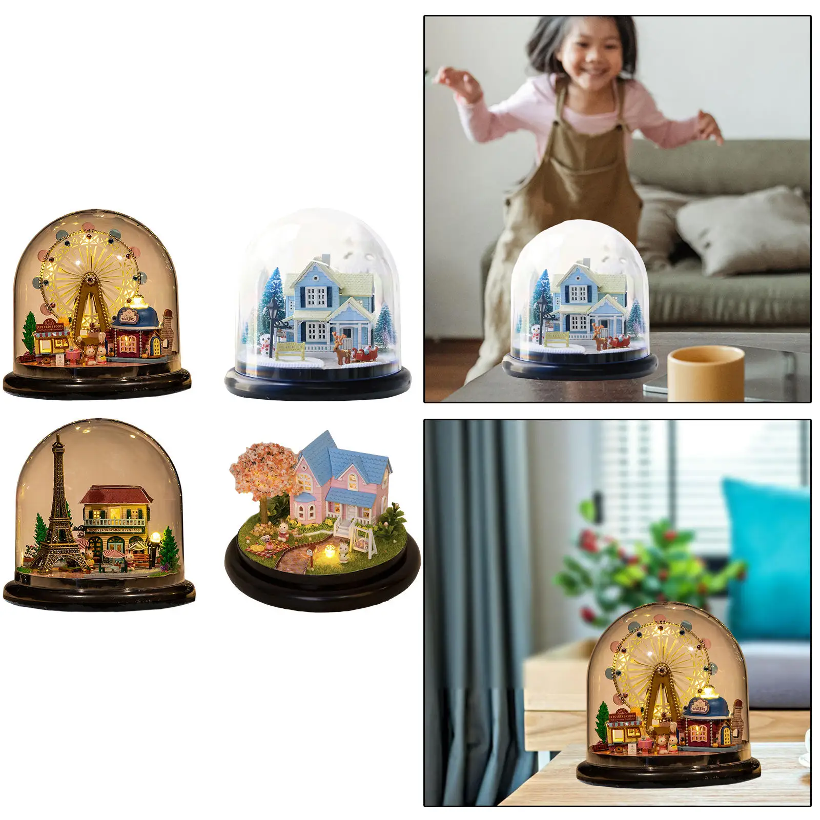 

Dollhouse Assemble Kits Miniature DIY Handmade for Christmas Home Girls