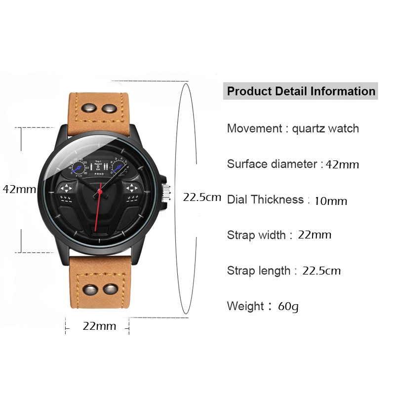 Новые трендовые Мужские часы с циферблатом для автомобиля повседневные