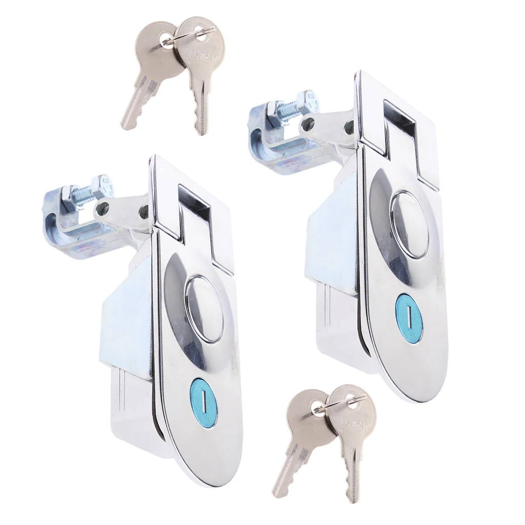 2x Compression Flush Mount Push Locks Doors Latch with Keys for Boat RV Yacht Tool Box Camper Trailer | Автомобили и мотоциклы