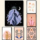 Скандинавская настенная живопись на холсте, богемная живопись, волшебная луна, постеры 