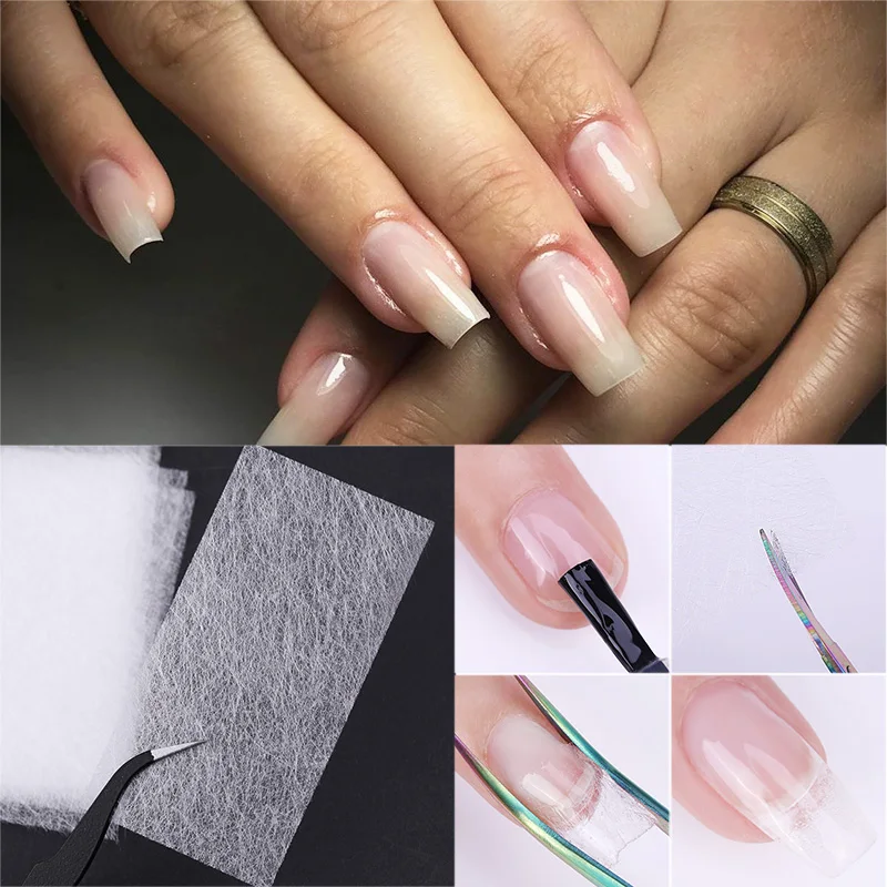 Профессиональный стекловолокно для ногтей расширение ногтей Fibernails набор акриловых наконечников наращивание ногтей упаковка волоконного стекла строительный гель