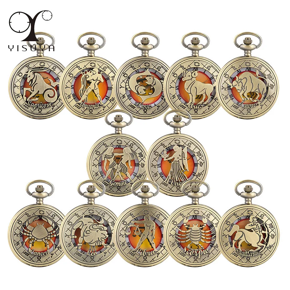 Часы наручные кварцевые в античном стиле бронзовые карманные с изображением