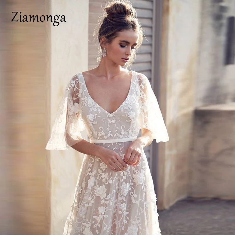 Женское Сетчатое платье с вышивкой Ziamonga белое прозрачное кружевное v-образным