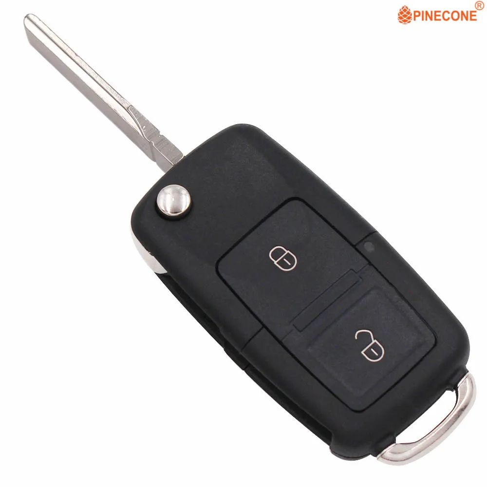 

PINECONE for Volkswagen VW Golf Tiguan Polo Passat CC 2 Button HU66 Key Replace Flip Folding Car Fob Key Shell Case