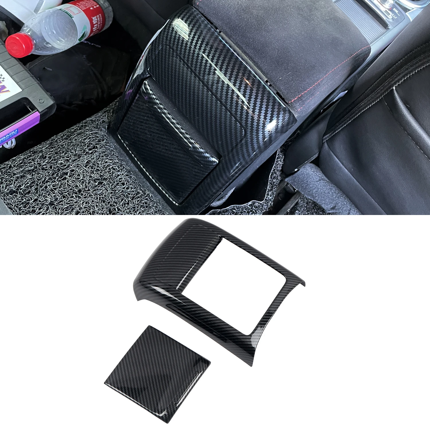 Fit For Subaru WRX / WRX STi 2015-2017 Car Accessories ABS Carbon Car Armrest Box Rear Air Vent Outlet Cover Trim 2pcs