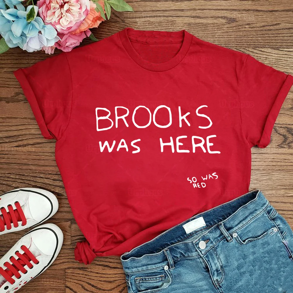 

Футболка с забавным фильмом «Брукс был здесь»