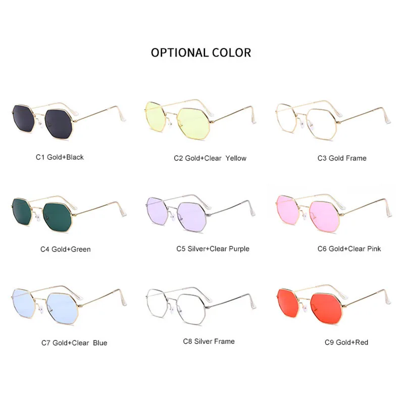 

Small Hexagon Mens Sunglasses Brand Designer Women Shades Vintage Luxe Square Glasses Trendy Sexy Oculos