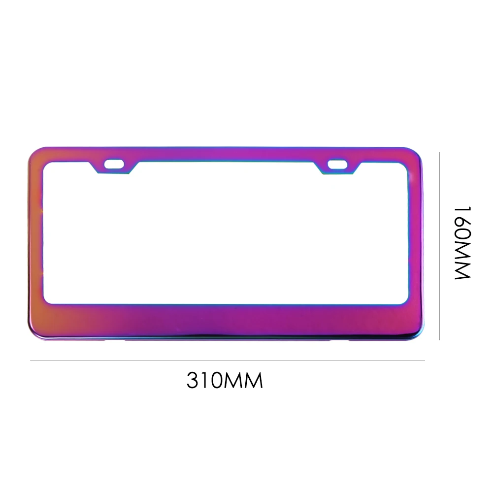 

Classic Burnt Blue Purple Stainless Steel Car License Plate Frame Practical Multi-functional Durable US Canada Tag Holder