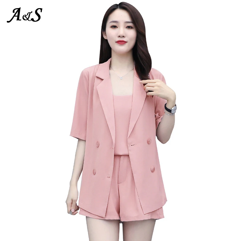 Anbenser летний минималистичный костюм женский однотонный Блейзер жилет с высокой