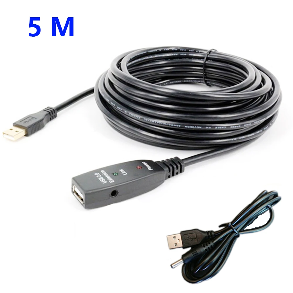 

Usb-кабель-удлинитель, 5 м, усилитель сигнала Usb-Usb, высокоскоростной удлинитель «штырь-гнездо», кабель-удлинитель USB 2,0