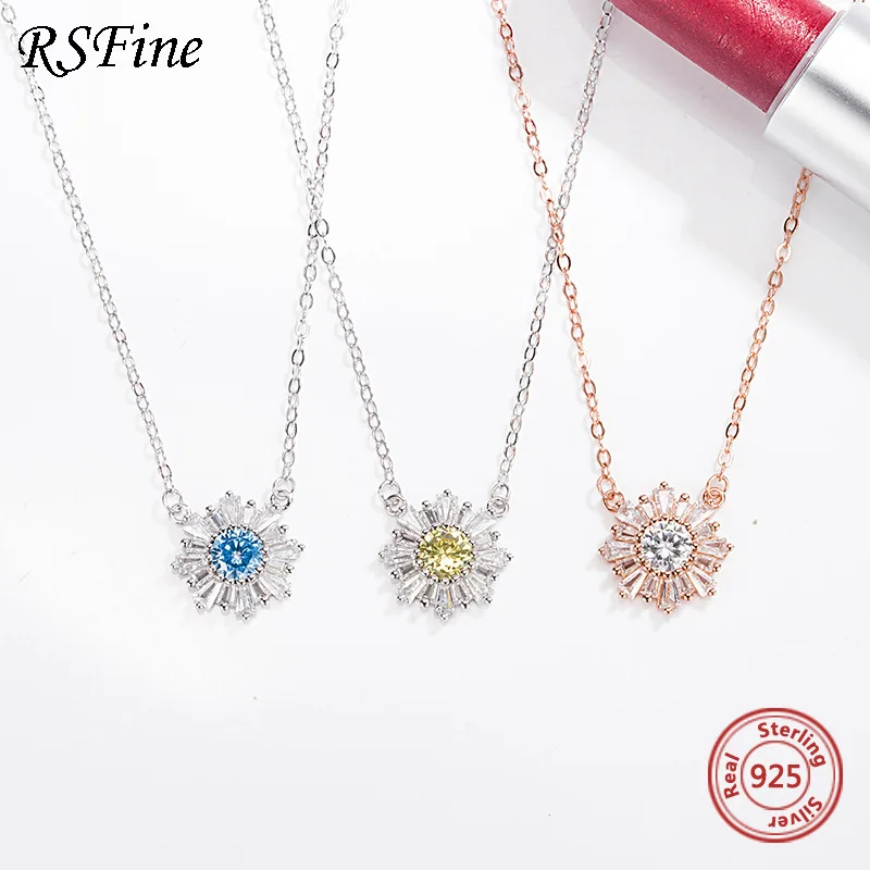 925 стерлингового серебра ожерелье из подсолнечника корейских хризантем для