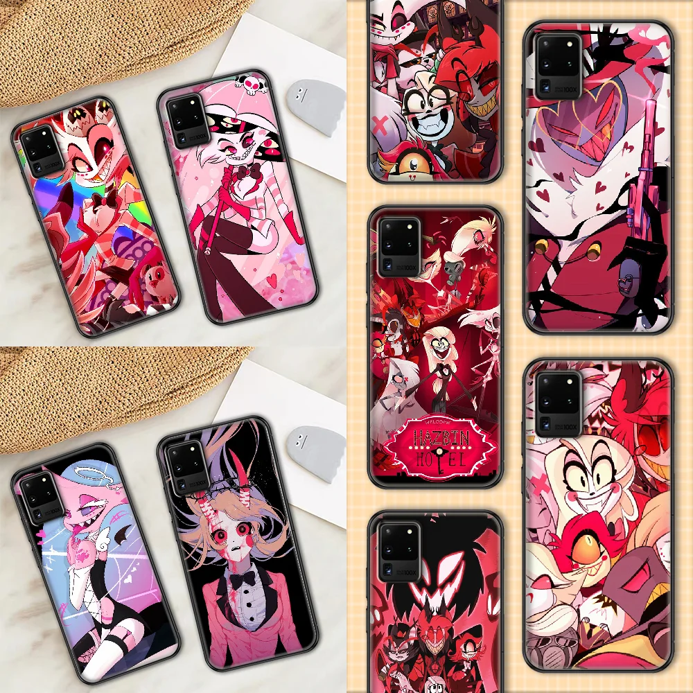

Hazbin Cartoon Hotels Phone case For Samsung Galaxy Note 4 8 9 10 20 S8 S9 S10 S10E S20 Plus UITRA Ultra black fashion hoesjes
