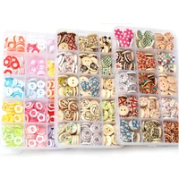 225pcs wooden animals cartoon colored handmade diy materials buttons sewing accessories kids diy decoration ornament buttons