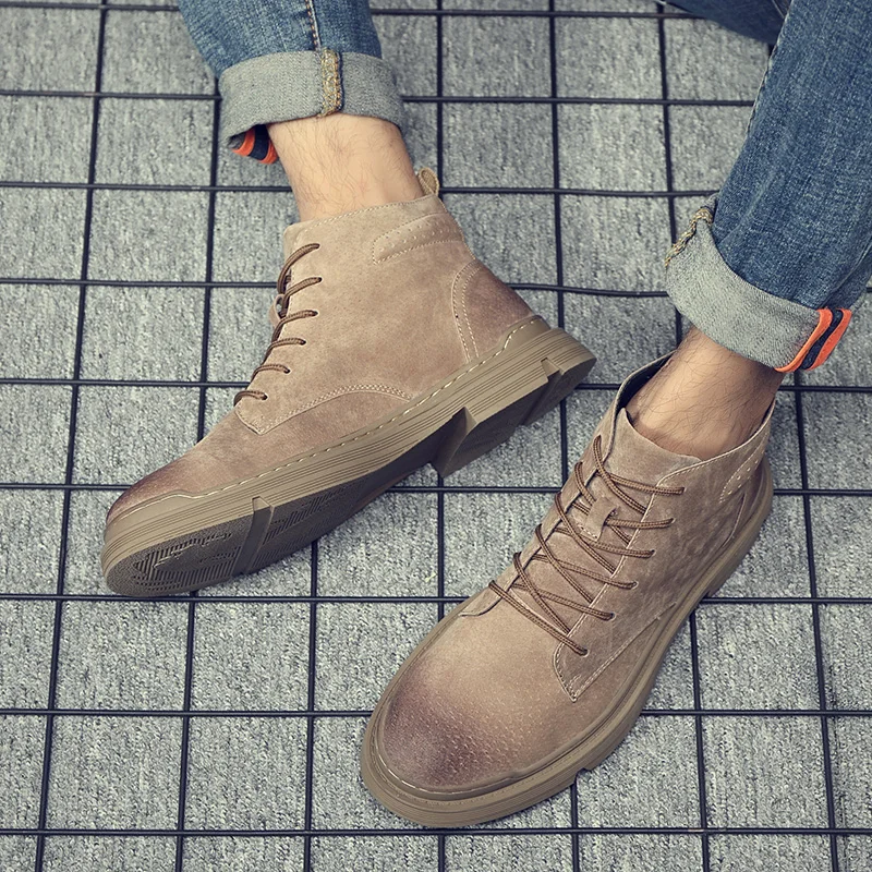 

Boots Men autumn Winter Boots Men Outdoor Activity Sneakers Boots Warm Lace Up High Top suede leather Fashion Shoes Men Boots s5