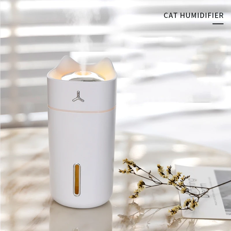 

280ML Tabletop Air Humidifier Aroma Essential Oil Diffuser 800mAh Battery Powered Rechargeable 7 Color Light Mist Maker for Home