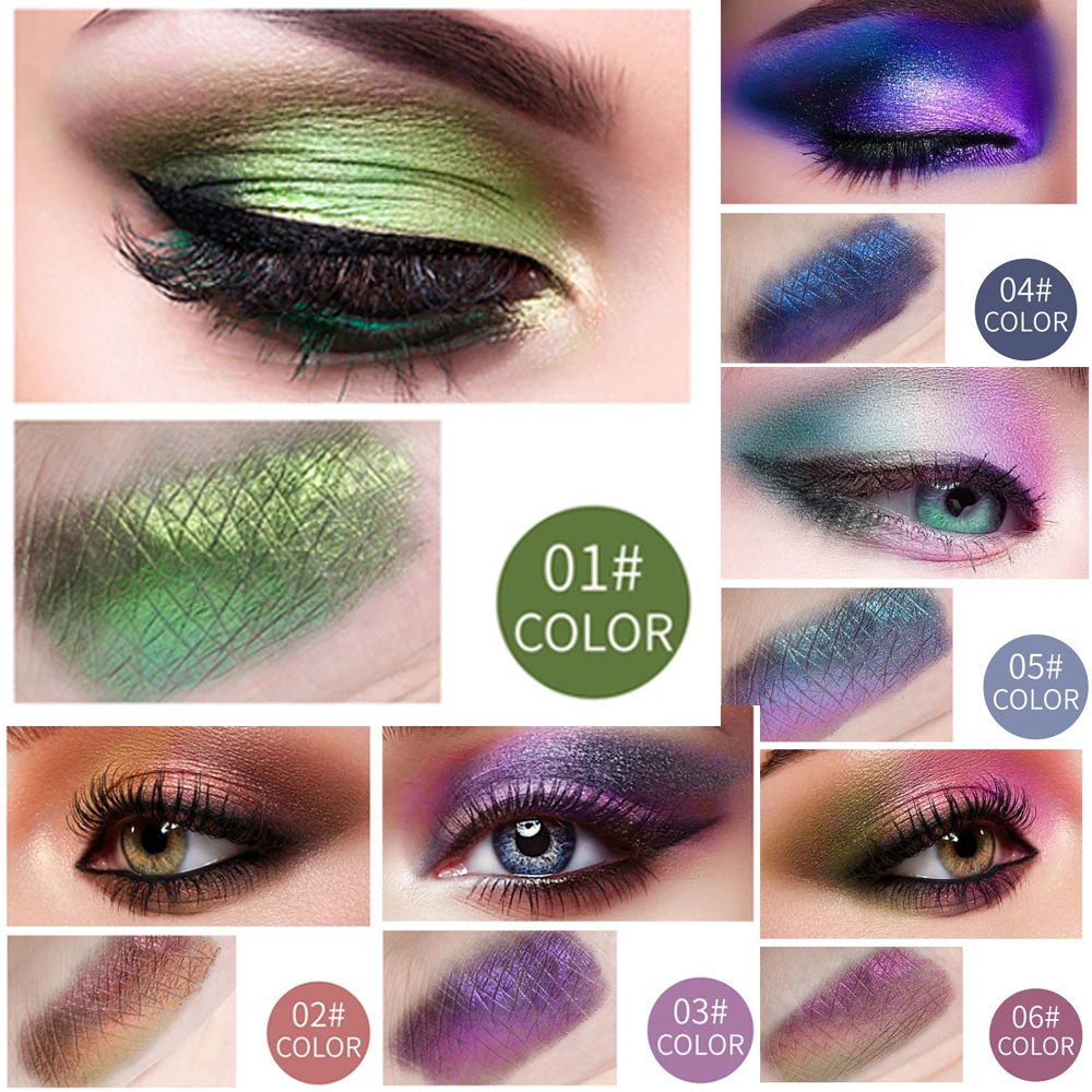 1 шт. блестящие тени для век Хамелеон в форме ручки Сияющие металлические